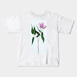 Elegance in Pink - Australian Gumnut Flower Stem Kids T-Shirt